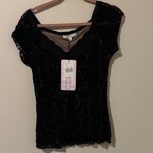CAbi Black Lace Top